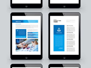 蓝色主调企业形象画册 文艺创作与专业设计的融合